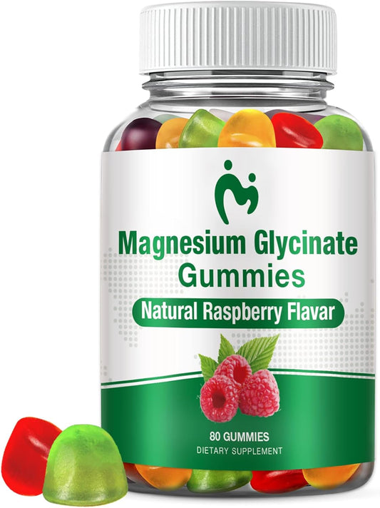 MOSRAY Magnesium Glycinate Gummies 400mg for Sleep & Stress Relief - Adults & Kids, 1 Pack Magnesium Malate Chewable with Potassium for Muscle Calm & Relaxation