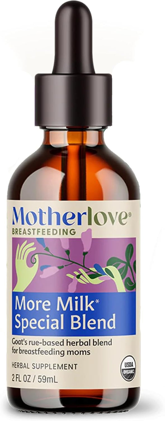 Motherlove More Milk Special Blend Herbal Lactation Supplement with Goat's Rue (2 oz) - USDA Organic, Vegan, Kosher, Soy-Free Breastfeeding Support