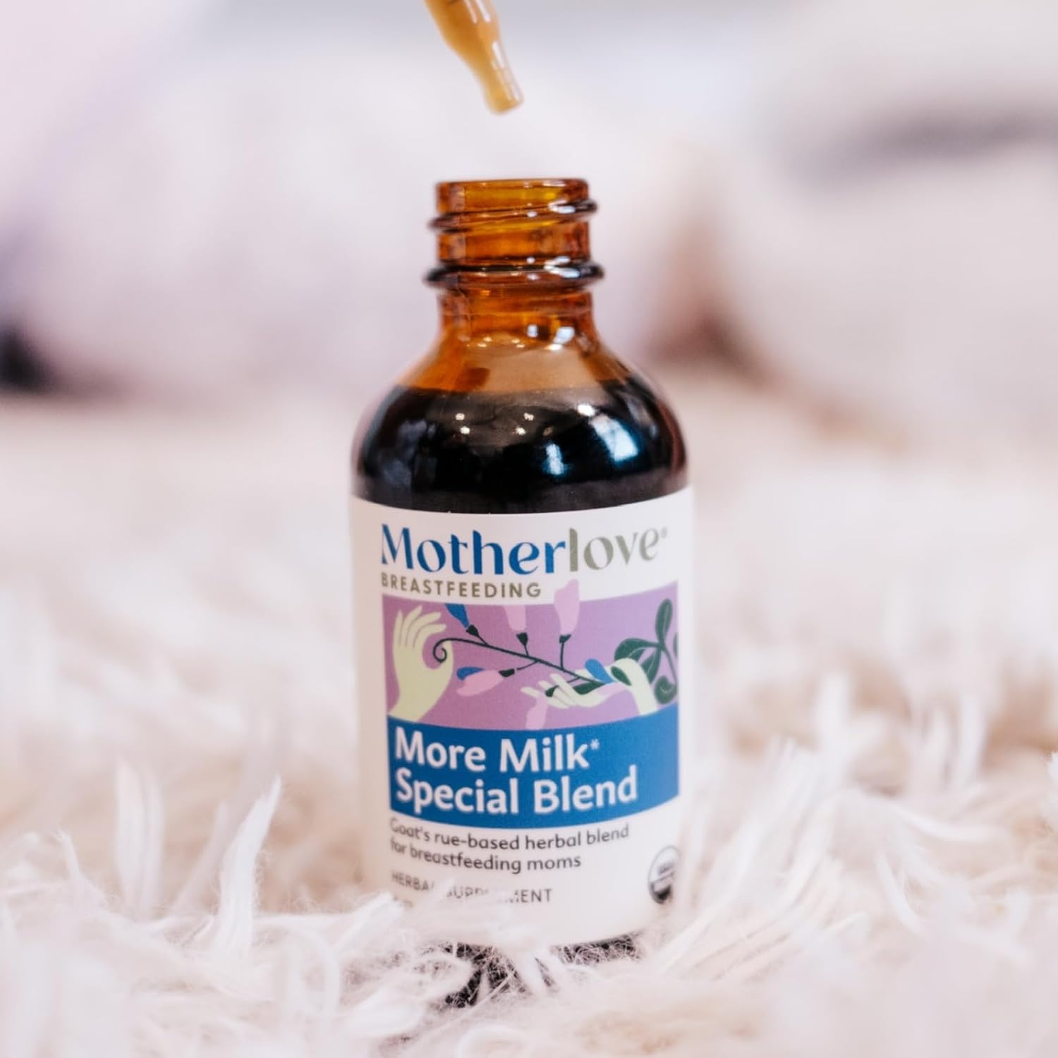 Motherlove More Milk Special Blend Herbal Lactation Supplement with Goat's Rue (2 oz) - USDA Organic, Vegan, Kosher, Soy-Free Breastfeeding Support