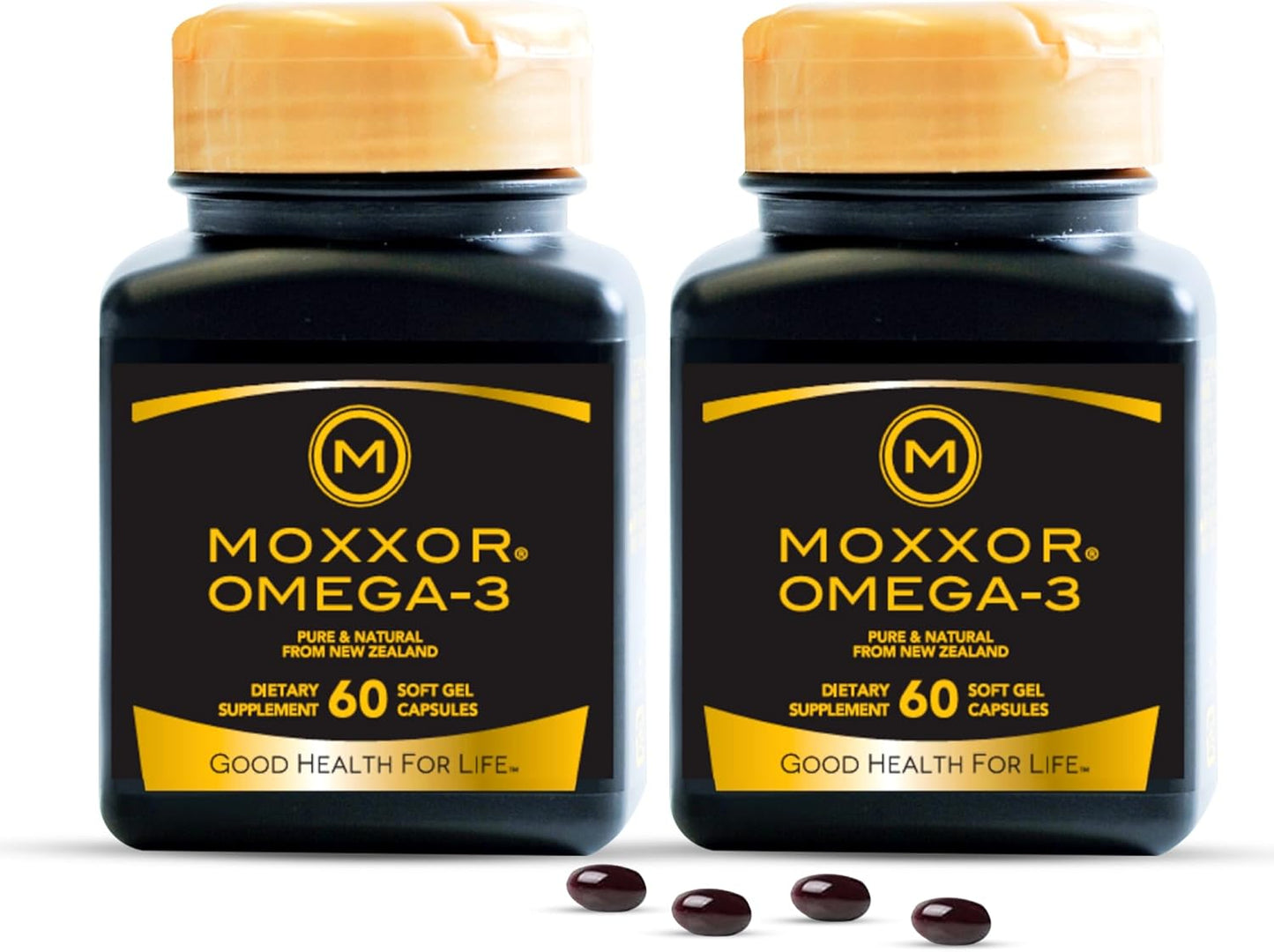 Moxxor Omega 3 Green Lipped Mussel Oil Soft gels for Joint, Heart, and Immune Support - 120 Soft gels - No Fishy Aftertaste - 2 Pack