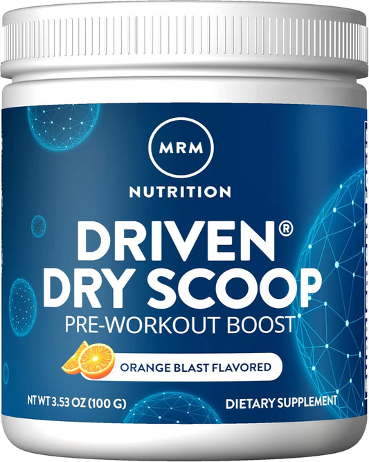 MRM Nutrition Driven™ Orange Blast Dry Scoop Pre-Workout Powder with Pure Ingredients for Muscle, Hydration, and Energy | Vegan, Gluten-Free | 15 Servings