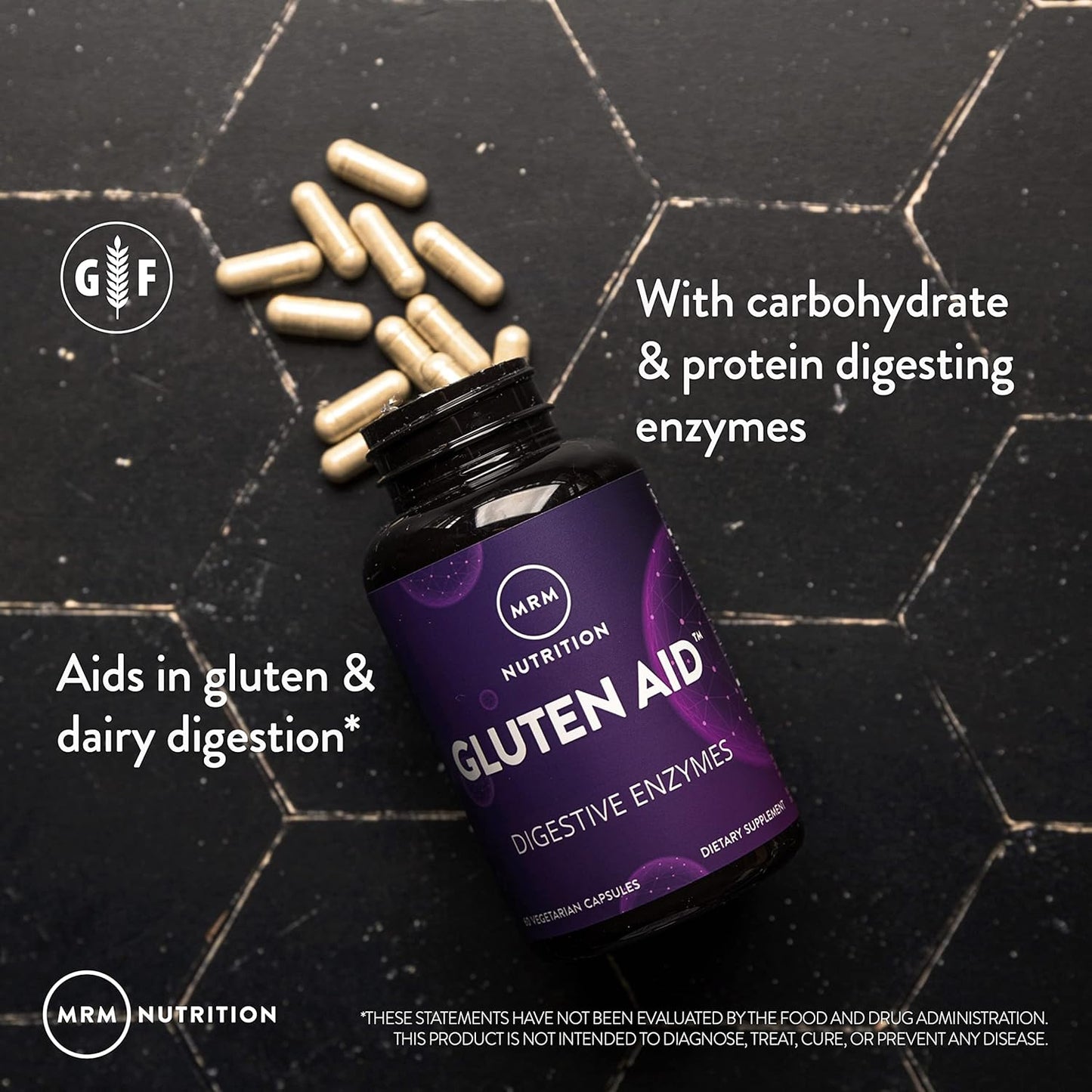 MRM Nutrition Gluten-Aid™ Enzymes for Gluten & Dairy Digestion | BIOCORE DPP-IV® | Gluten-Free | 60 Servings