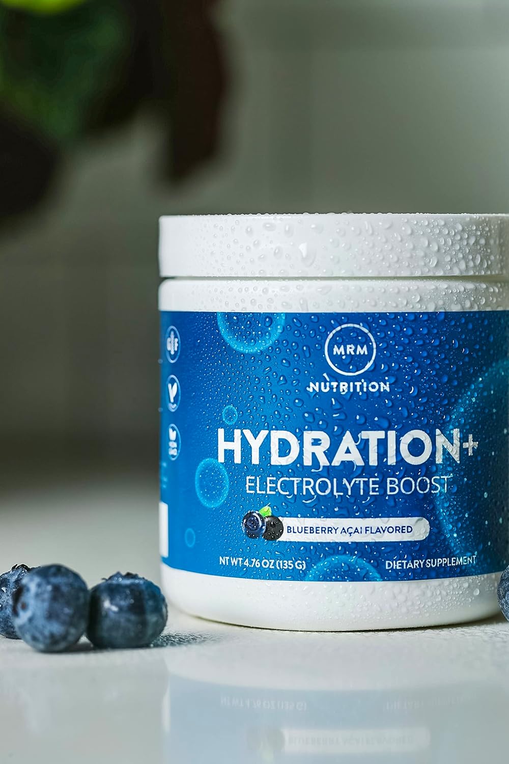 MRM Nutrition Hydration + Blueberry Açai Flavor Electrolyte Boost with Vitamins, 15 Servings, Vegan & Gluten-Free