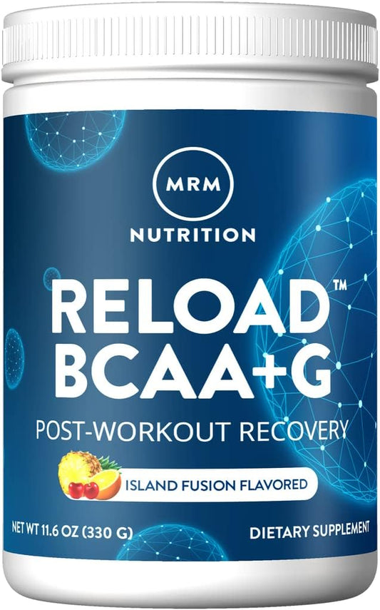 MRM Nutrition Reload BCAA+G Post-Workout Recovery: Island Fusion Flavor, 9.6g Amino Acids, CarnoSyn®, Muscle Recovery, Keto Friendly - 26 Servings