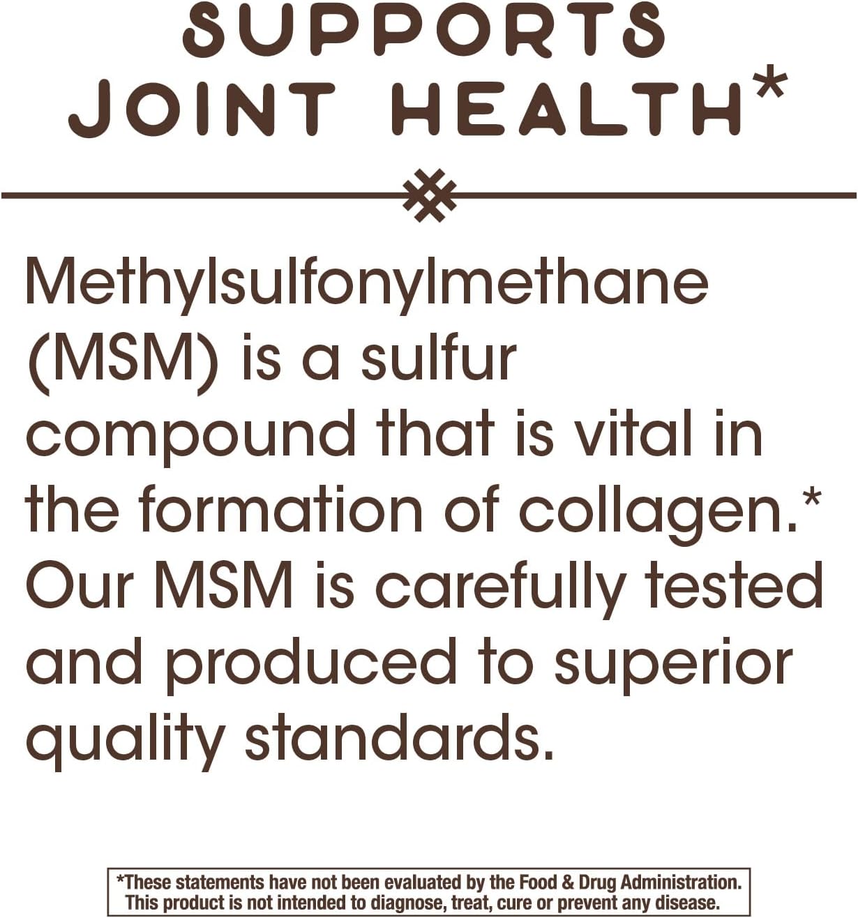 MSM 1000 mg Joint Health Supplement with Methylsulfonylmethane - Gluten-Free Vegan Tablets - 200 Count