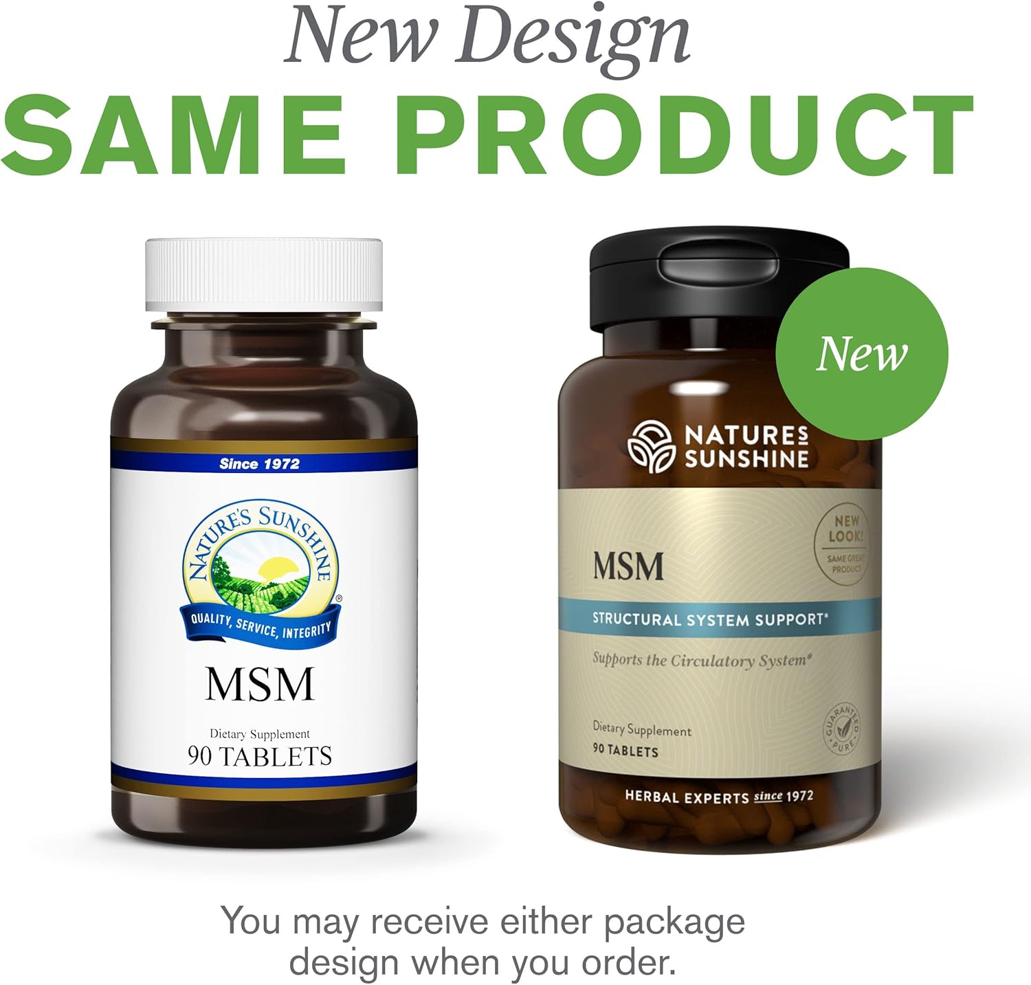 MSM 90 Tablets by Nature's Sunshine - Joint Support and Muscle Recovery Supplement