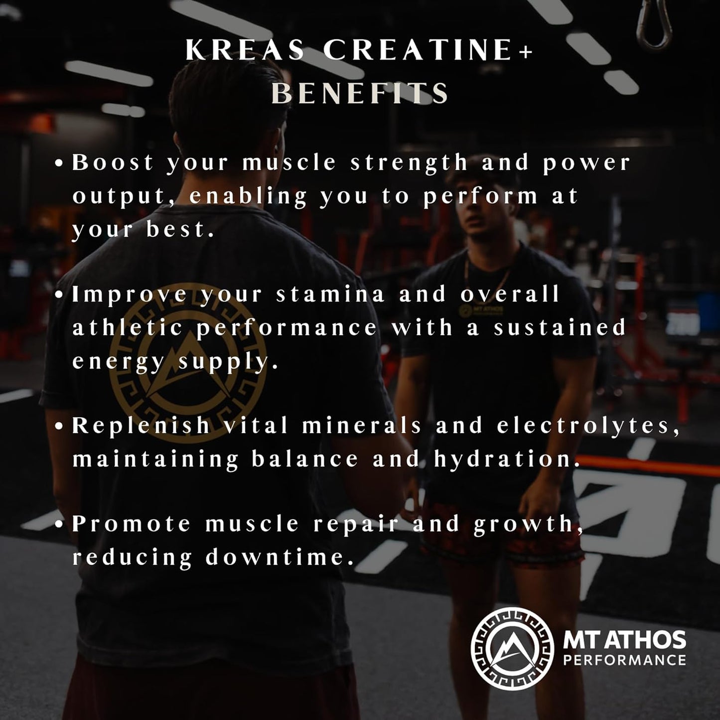 Mt. Athos Performance Kreas Creatine+ | Advanced Creatine and Mineral Formula | 5g Creatine, 2.5g Minerals per Serving | 40 Servings, 10.5 oz