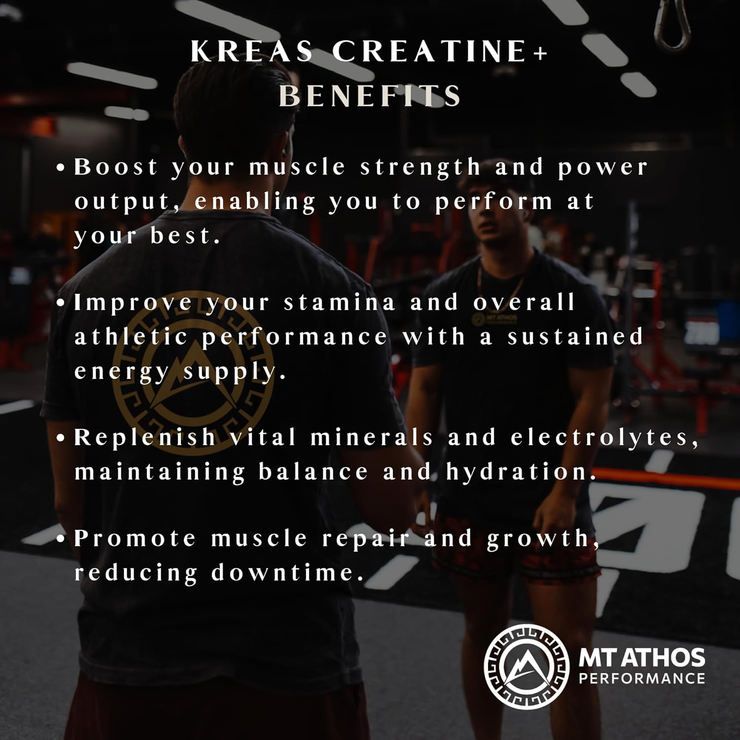 Mt. Athos Performance Kreas Creatine+ | Advanced Creatine and Mineral Formula | 5g Creatine, 2.5g Minerals per Serving | 40 Servings, 10.5 oz