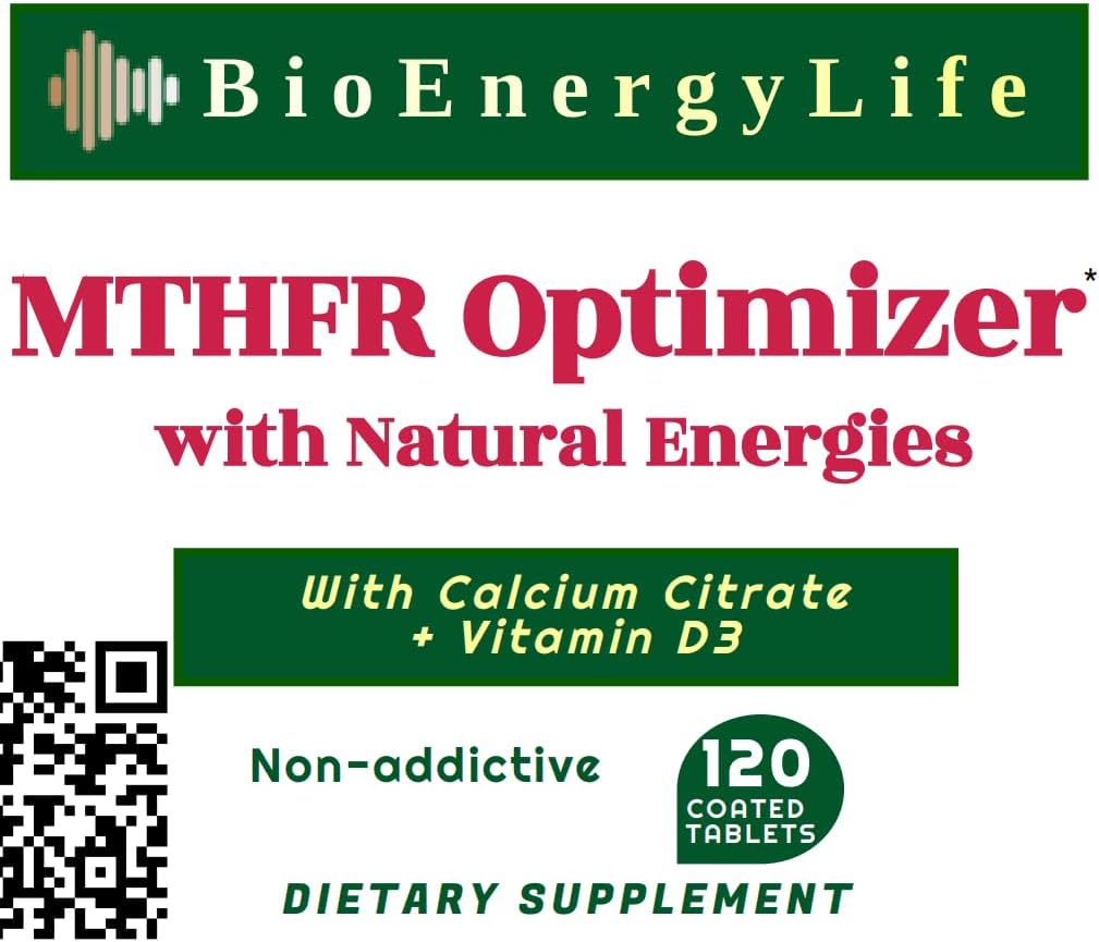 MTHFR Optimizer Supplement - 120 Tablets - Supports Methylation, 5-MTHF, and B12 Production with Natural Frequencies of MTHFR, MTR, and MTRR