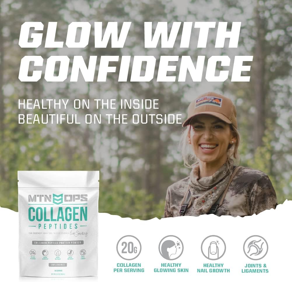 MTN OPS Eva Shockey Signature Series Collagen Peptide Protein Powder - 20 Servings, 21.2 Ounce Size