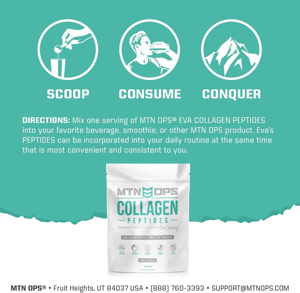 MTN OPS Eva Shockey Signature Series Collagen Peptide Protein Powder - 20 Servings, 21.2 Ounce Size