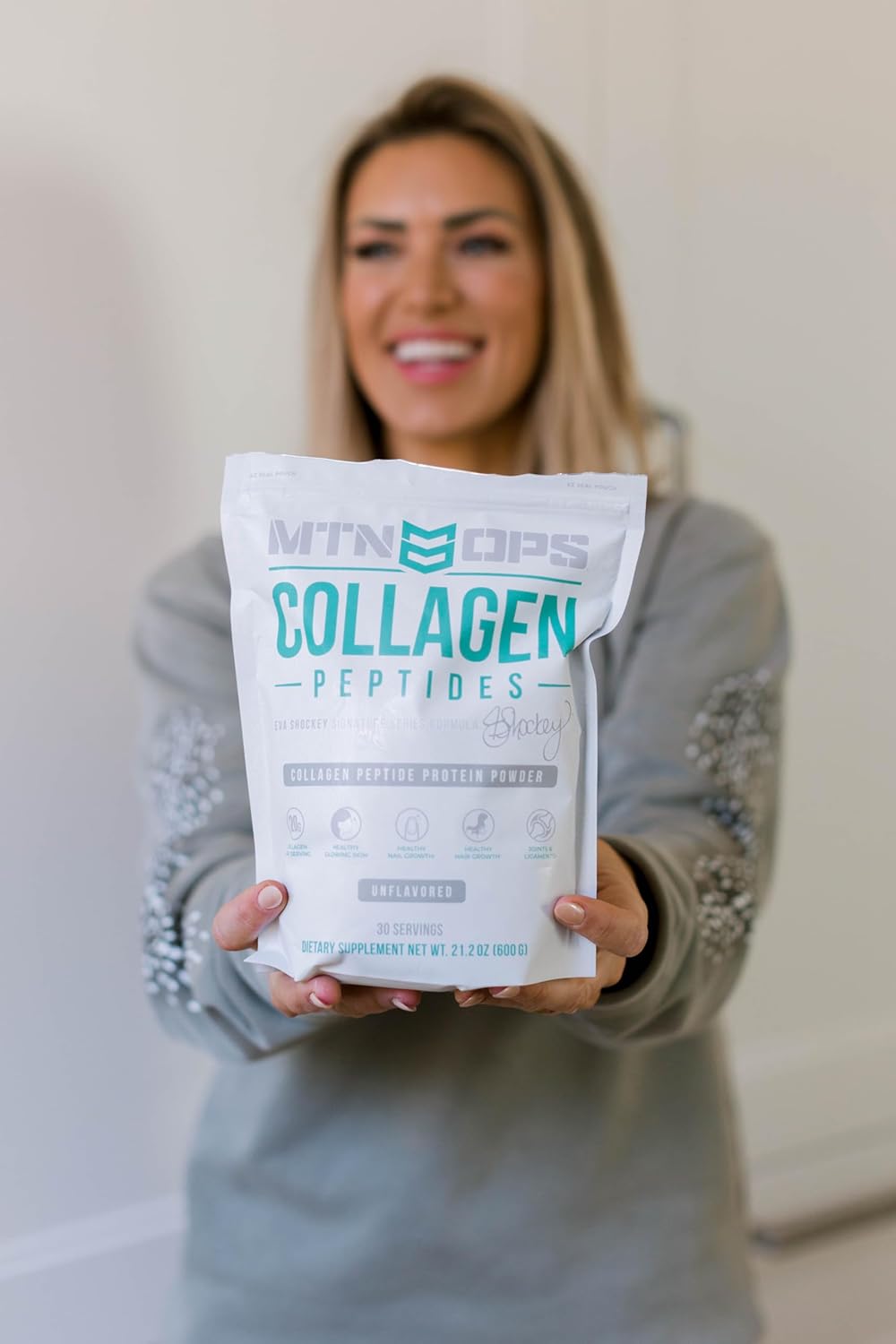 MTN OPS Eva Shockey Signature Series Collagen Peptide Protein Powder - 20 Servings, 21.2 Ounce Size