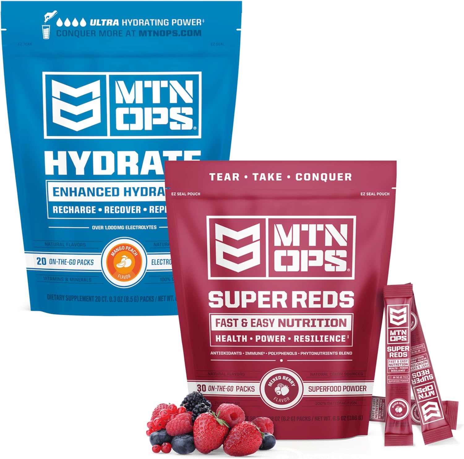 MTN OPS Hydrate and Super Reds Combo Pack - Boost Hydration and Antioxidants