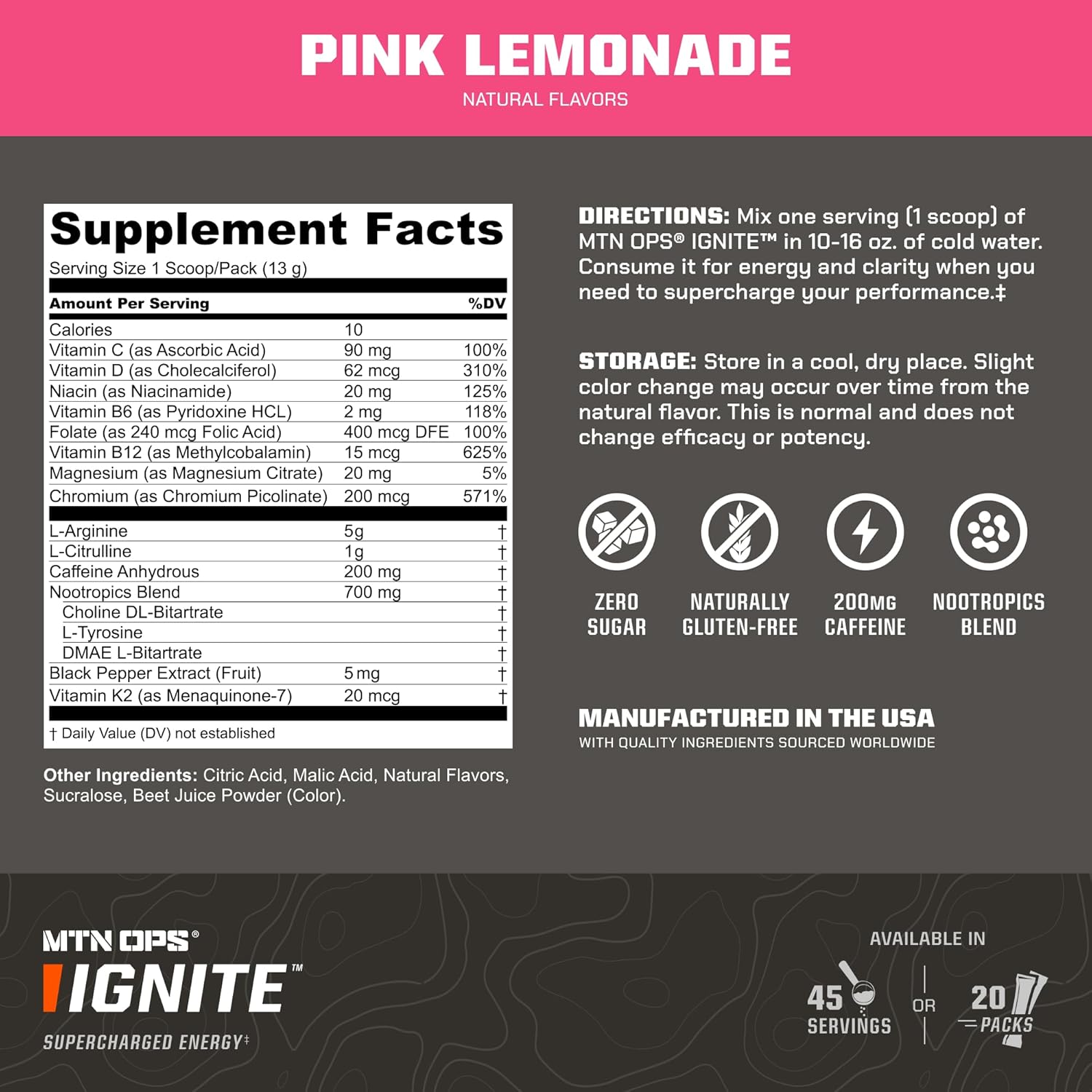 MTN OPS Ignite and Hydrate Lemonade Bundle - Pink Lemonade Flavor