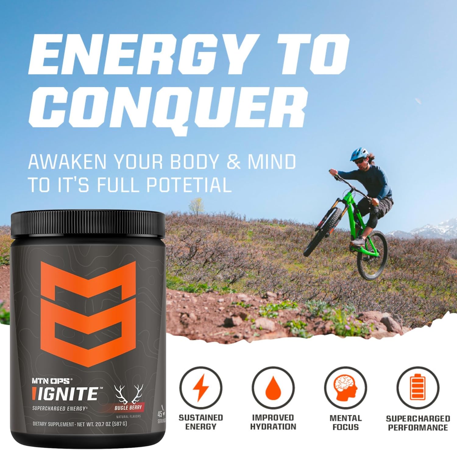 MTN OPS Ignite Pink Lemonade Energy Drink Mix - 45 Servings