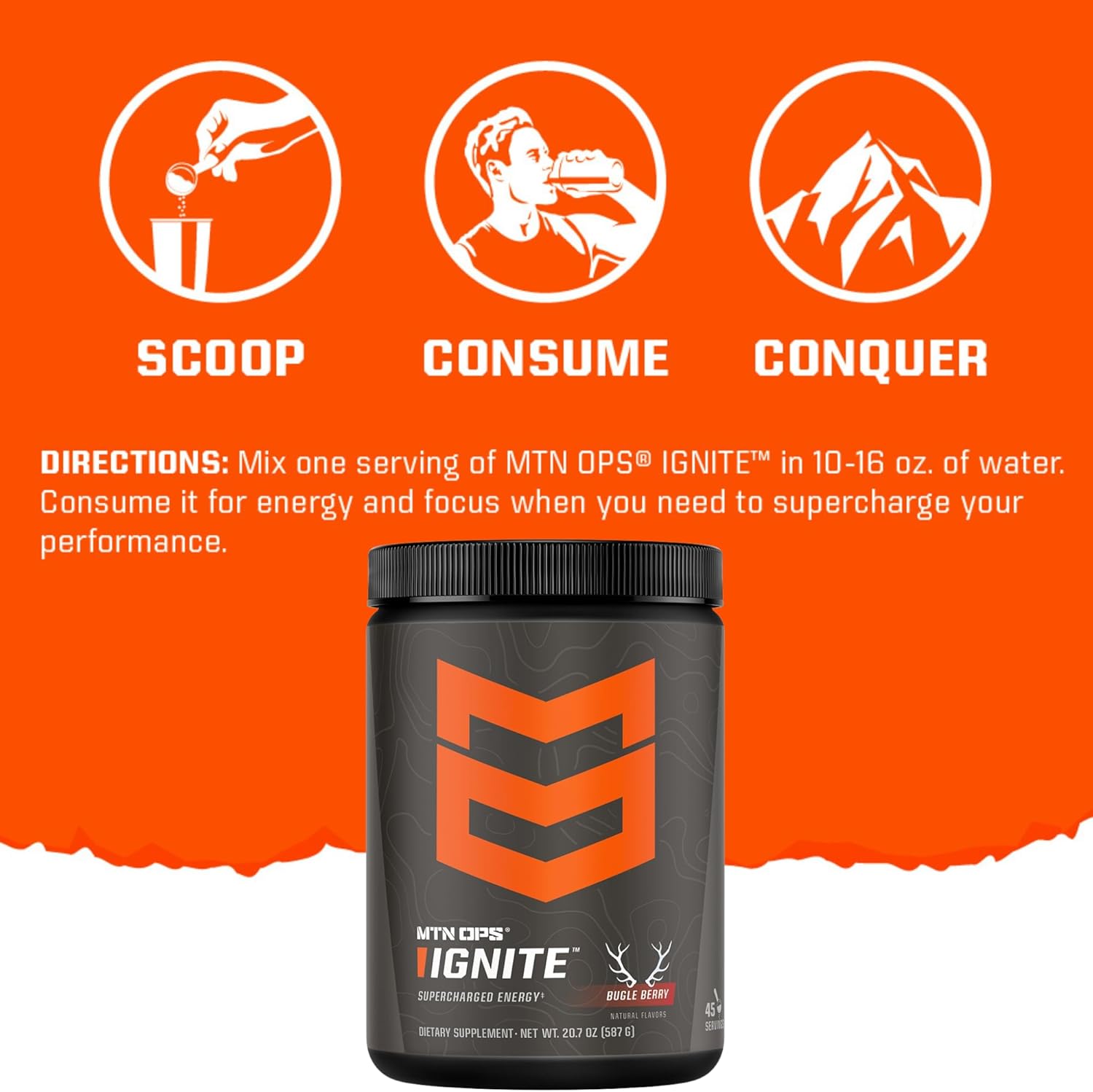 MTN OPS Ignite Pink Lemonade Energy Drink Mix - 45 Servings