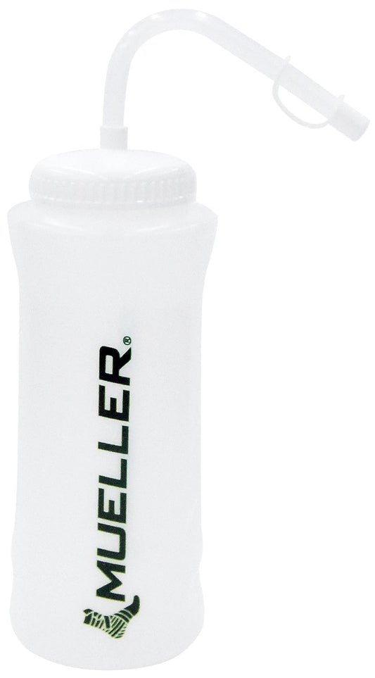Mueller Quart Water Bottle with Straw - Natural Color and Black Lettering
