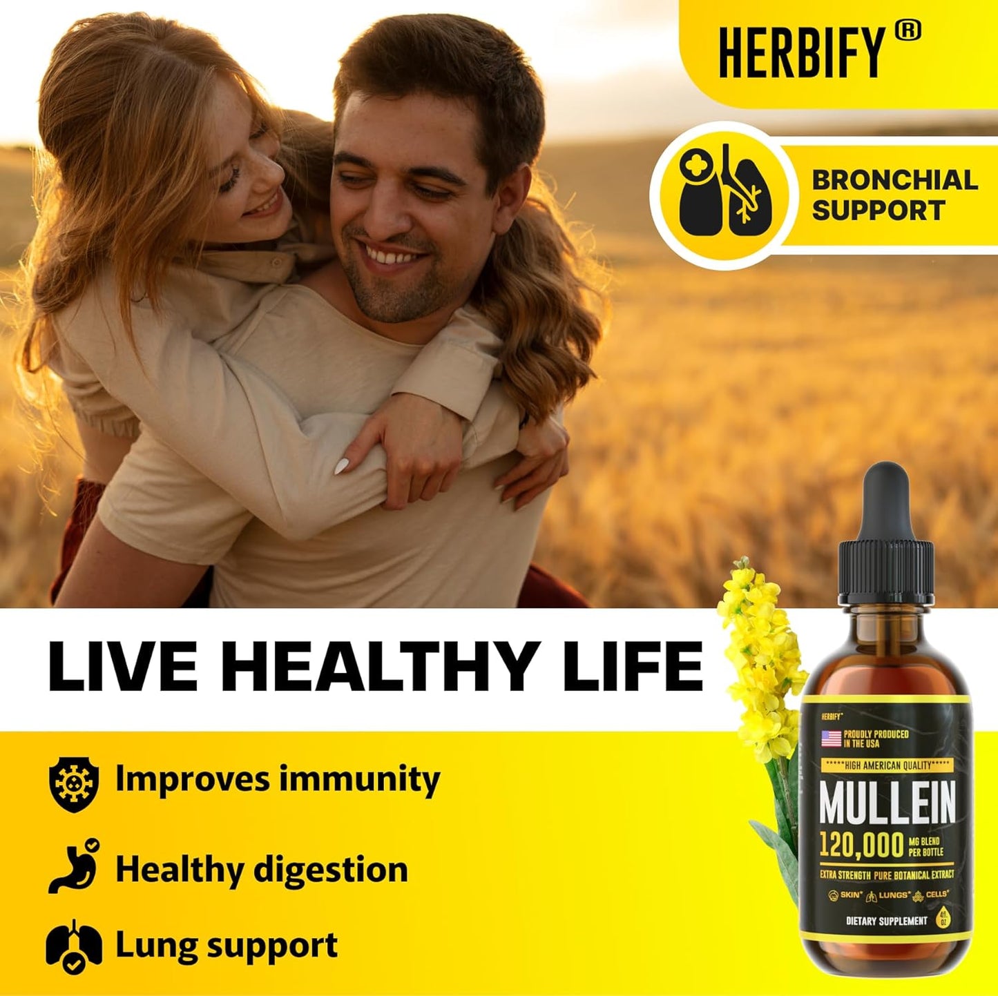 Mullein Leaf Extract with Biotin and Collagen - Respiratory and Hair, Skin, Nails Support Bundle