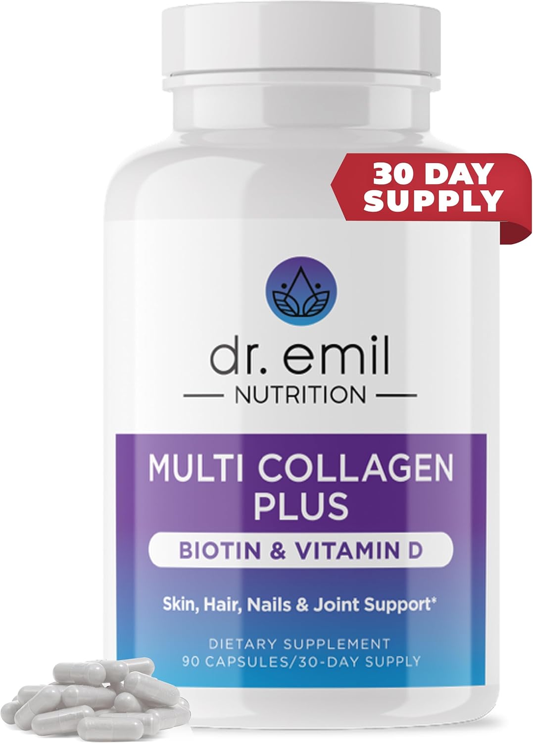 Multi Collagen Peptides with Biotin and Vitamin D for Hair, Skin, and Nails - Hair Growth Supplements