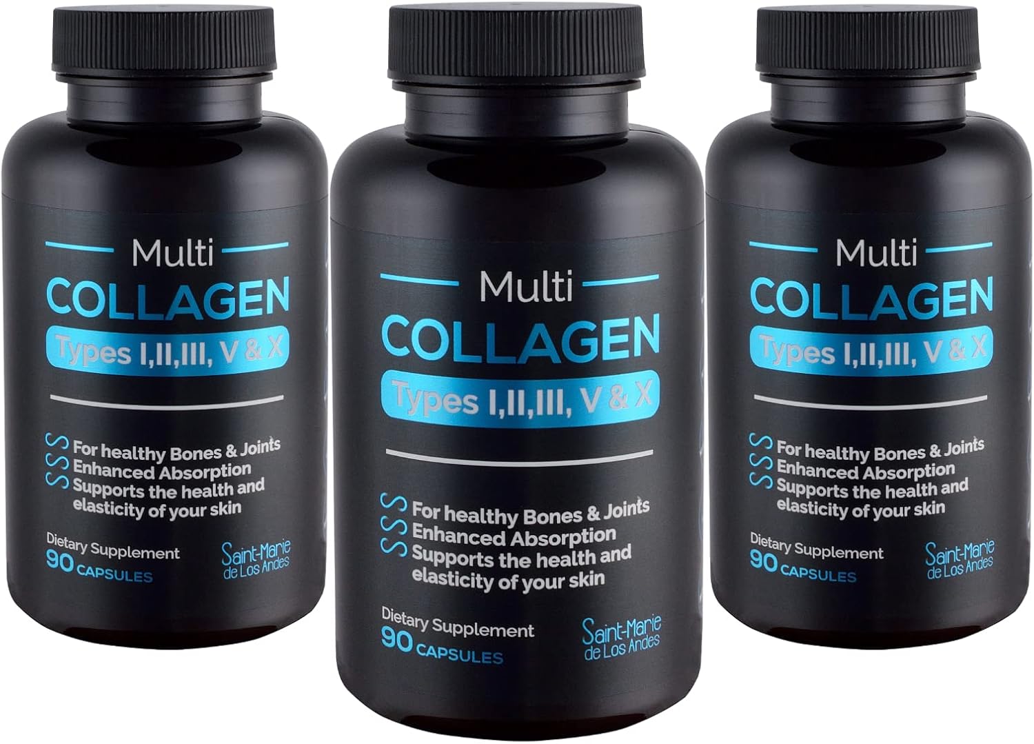 Multi Collagen Pills with Absorption Enhancer - 9 Months Supply for Hair, Skin, Nails, Joints & Gut Health - Non-GMO Supplement
