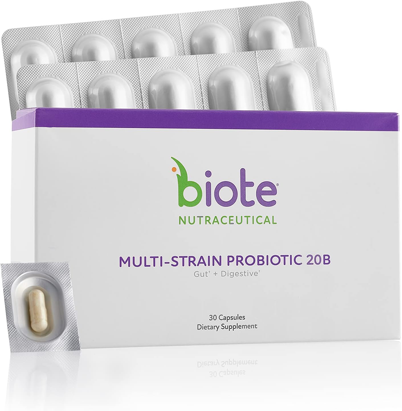 Multi-Strain Probiotic 20B Capsules for Gut and Digestive Health - 30 Count