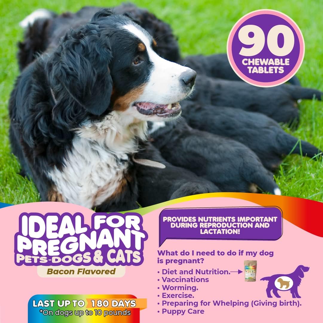 Multivitamin for Pregnant, Nursing, and Newborn Pets - Senior Dog & Puppy Supplement with Folic Acid, Minerals, and Amino Acids by Makondo Pets
