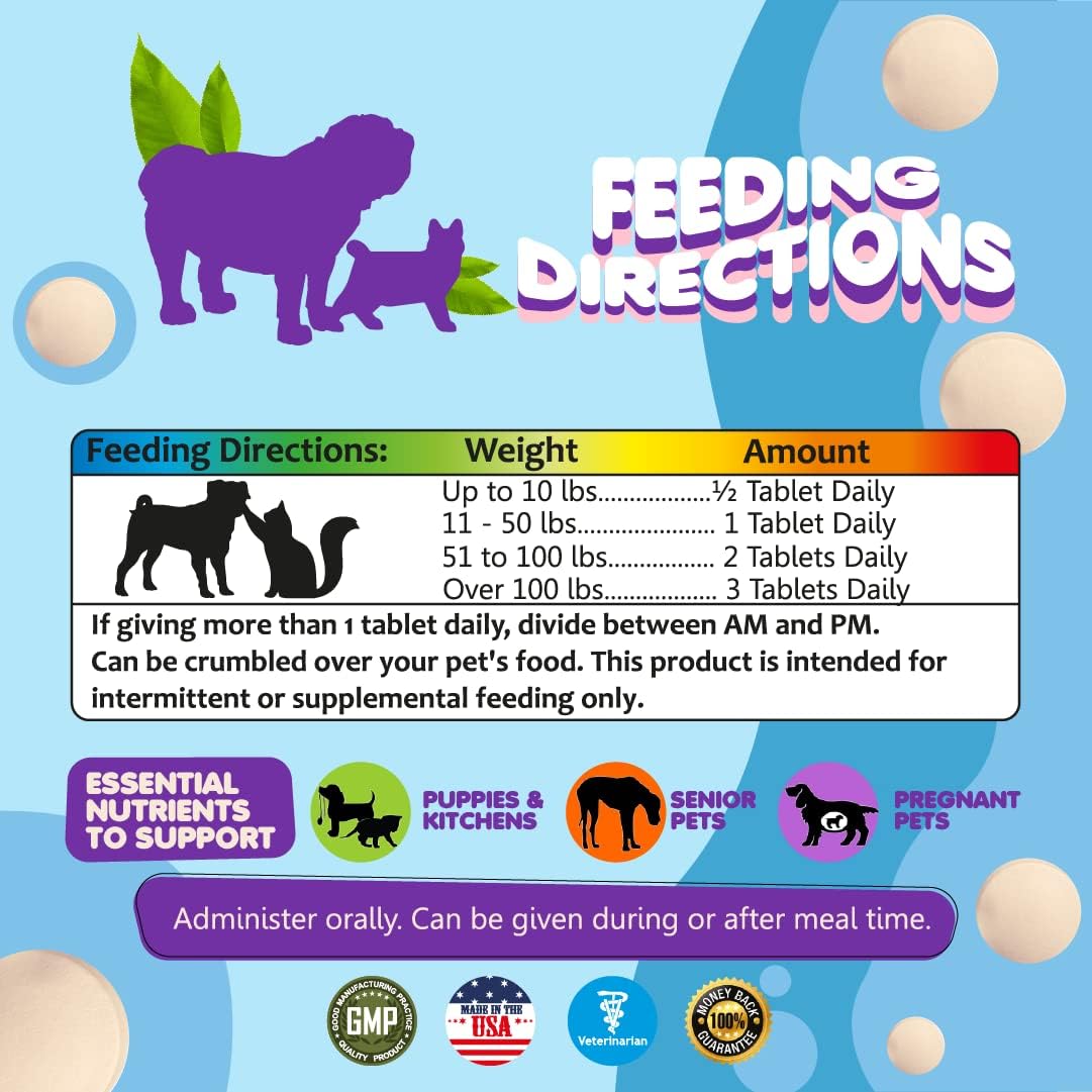 Multivitamin for Pregnant, Nursing, and Newborn Pets - Senior Dog & Puppy Supplement with Folic Acid, Minerals, and Amino Acids by Makondo Pets