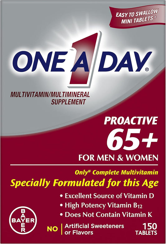 Multivitamin Supplement for Adults 65+ with Vitamin A, C, D, Zinc, Calcium, Folic Acid - 150 Tablets *Immune Health Support*