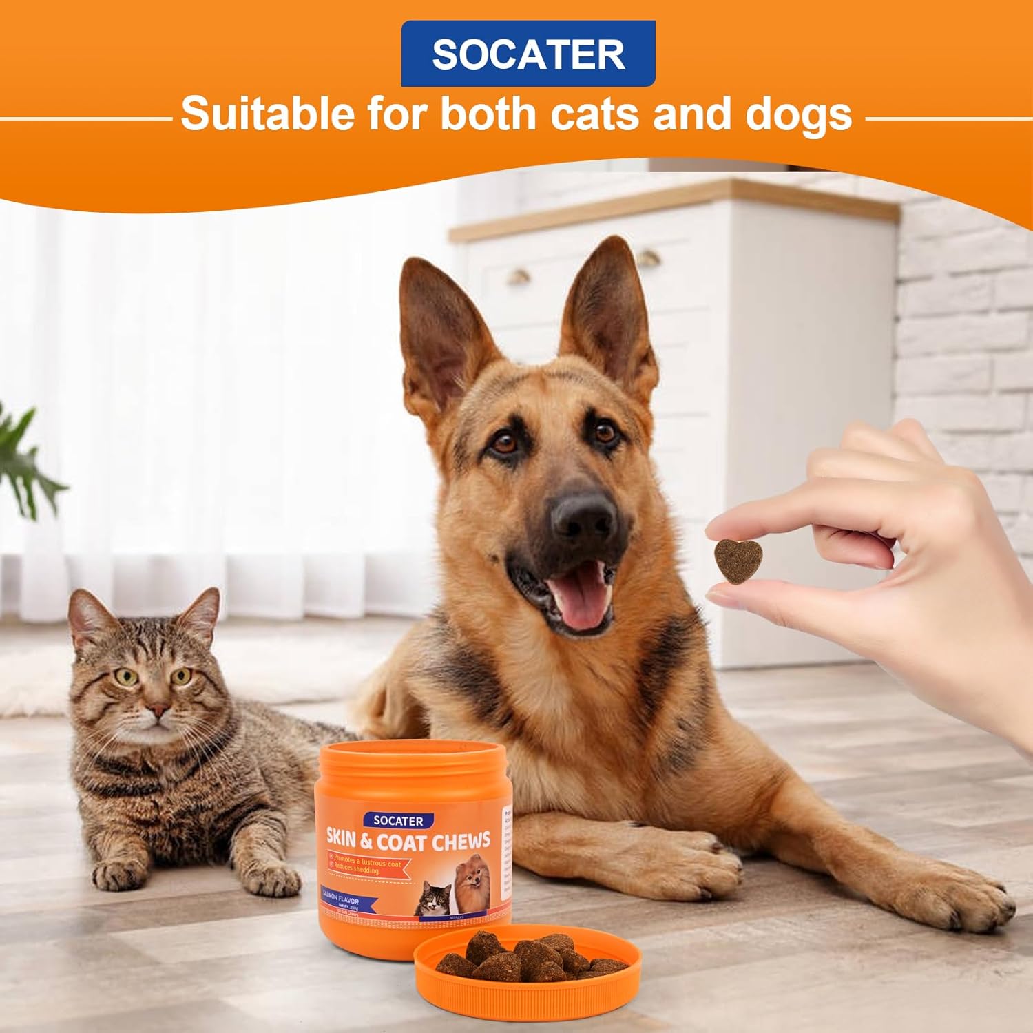 Multivitamin Treats for Dogs & Cats with 5 Essential Nutrients for Joint, Bone, Skin, Coat, Heart, and Immune Health - 100ct