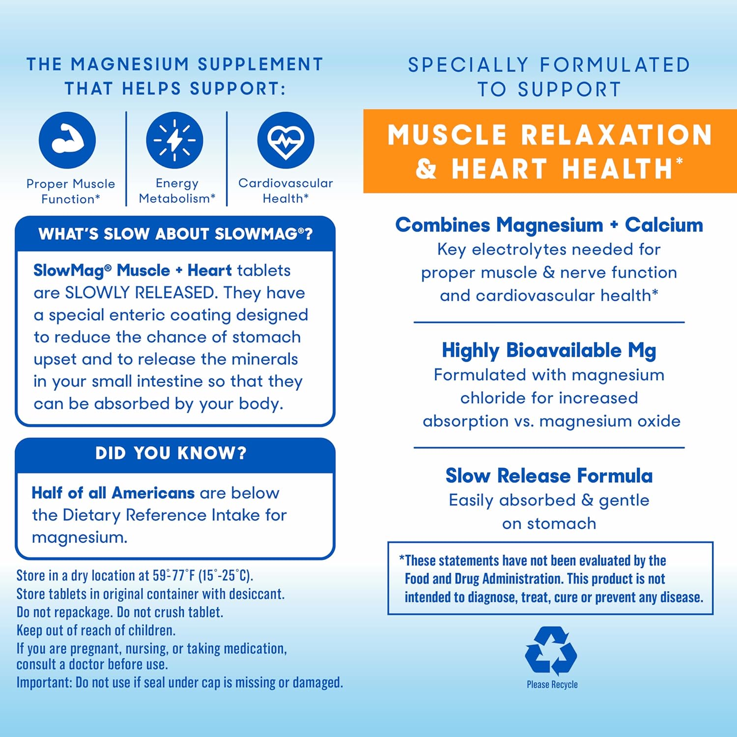 Muscle and Heart Support Supplement with Magnesium Chloride and Calcium for Muscle Relaxation and Heart Health, 60 Count