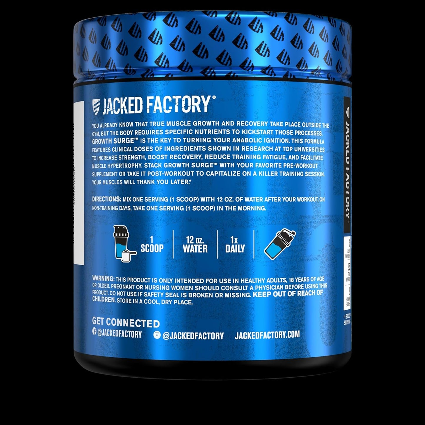 Muscle Builder & Recovery Supplement with Creatine Monohydrate & L-Carnitine - Blue Raspberry, 30 Servings