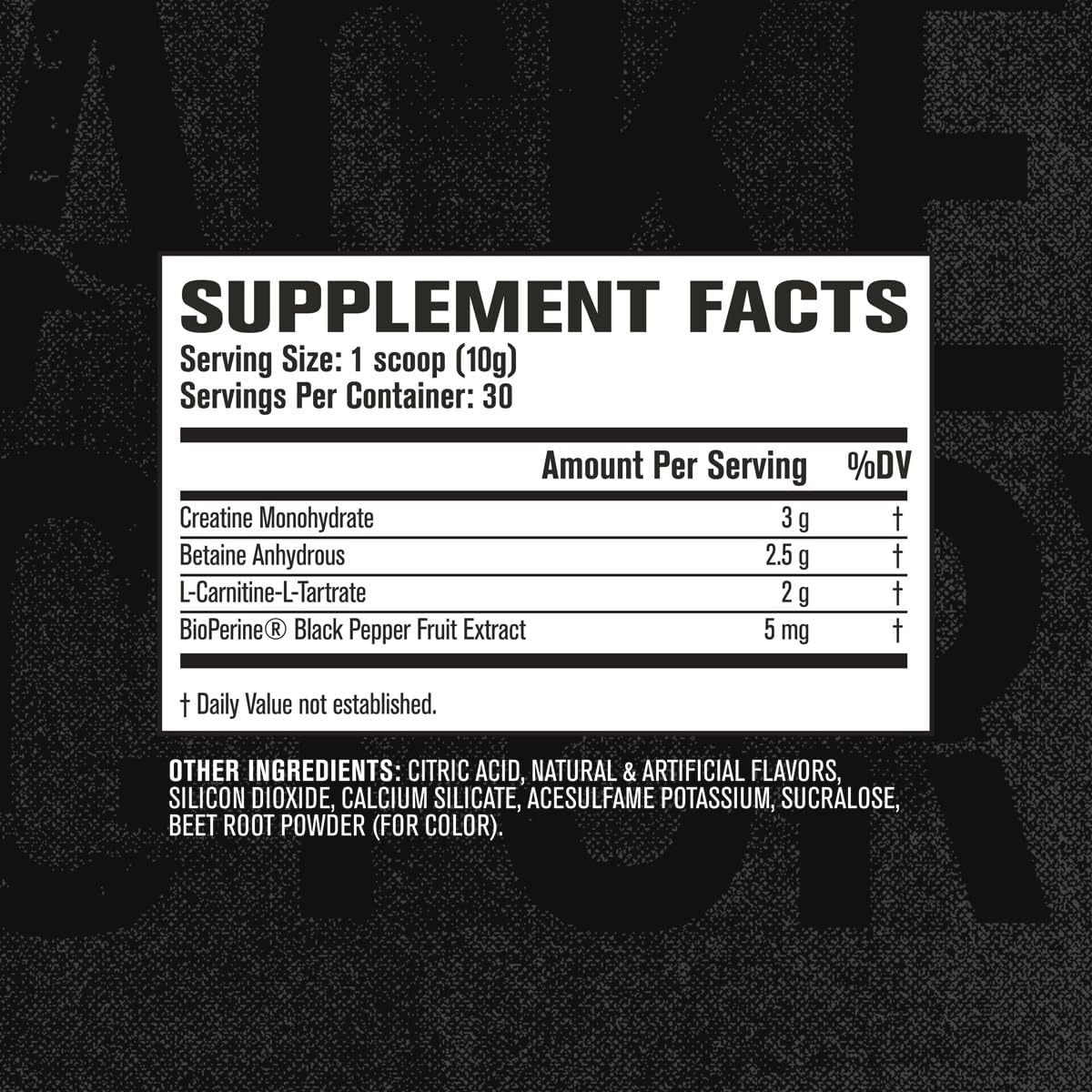 Muscle Builder & Recovery Supplement with Creatine Monohydrate, Betaine, L-Carnitine L-Tartrate - 30 Servings