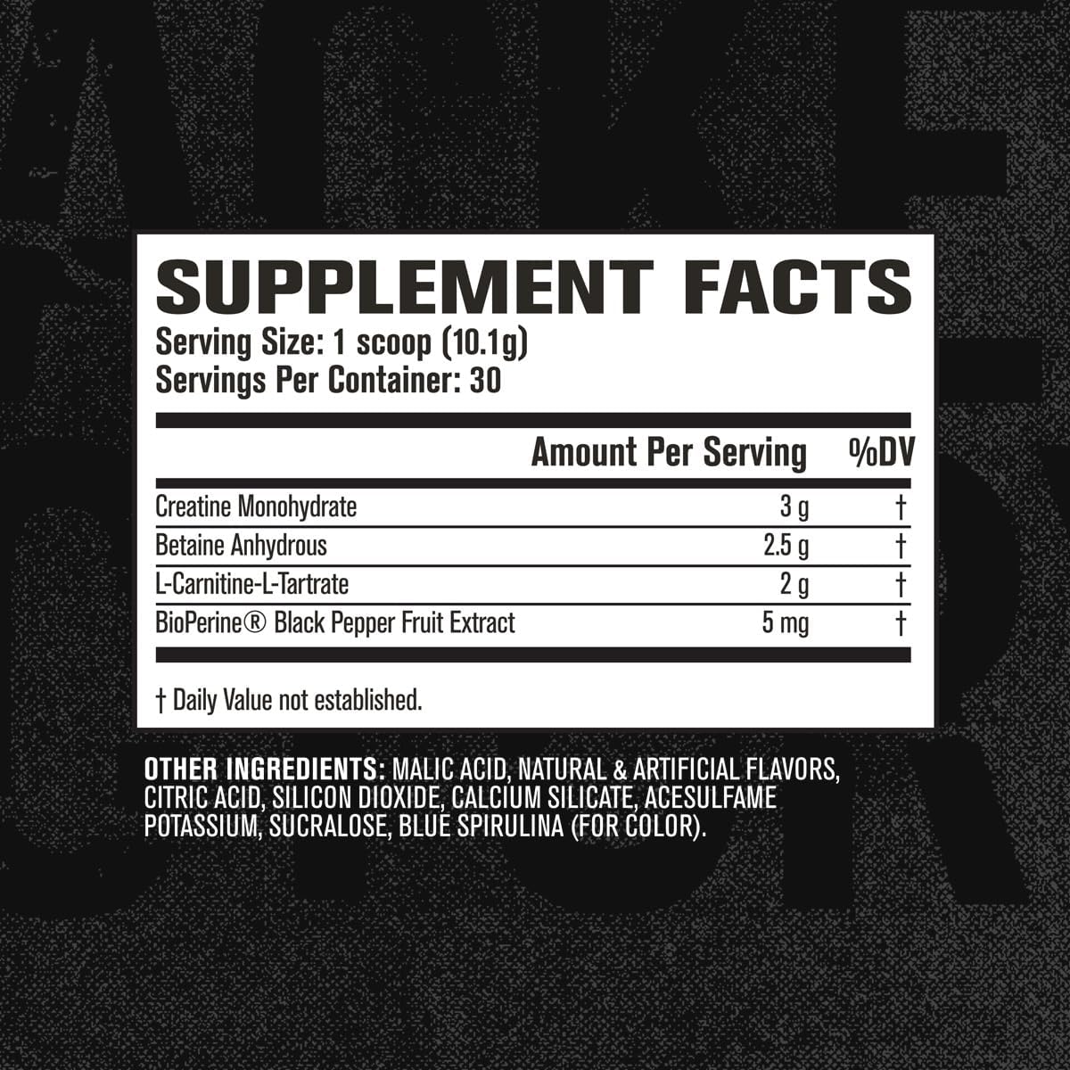Muscle Builder & Recovery Supplement with Creatine Monohydrate & L-Carnitine - Blue Raspberry, 30 Servings