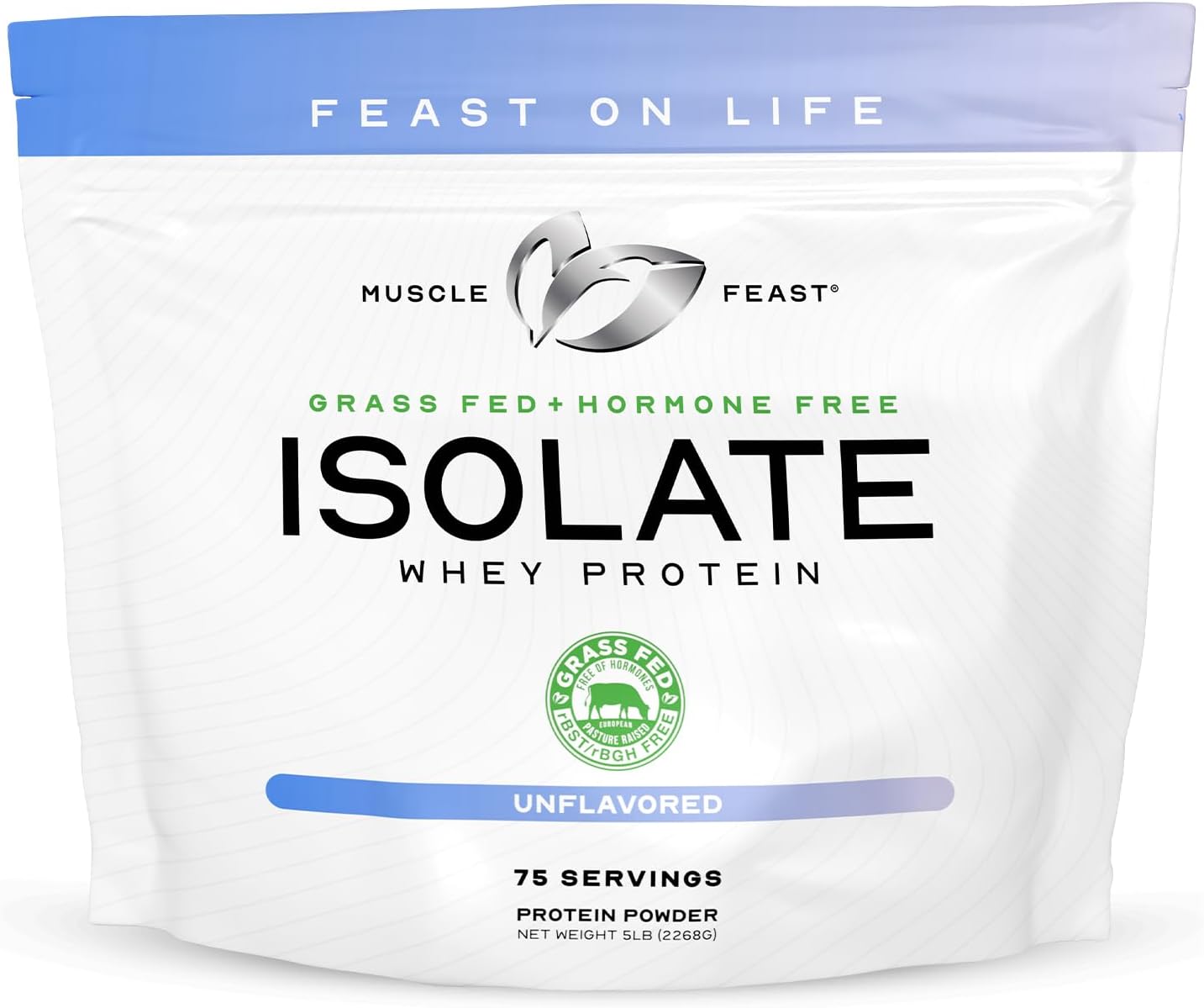 Muscle Feast Creatine & Isolate Bundle: Creatine Powder (Unflavored, 300g) + Whey Protein Isolate (Unflavored, 5lb) | Premium Vegetarian & Gluten-Free Supplements