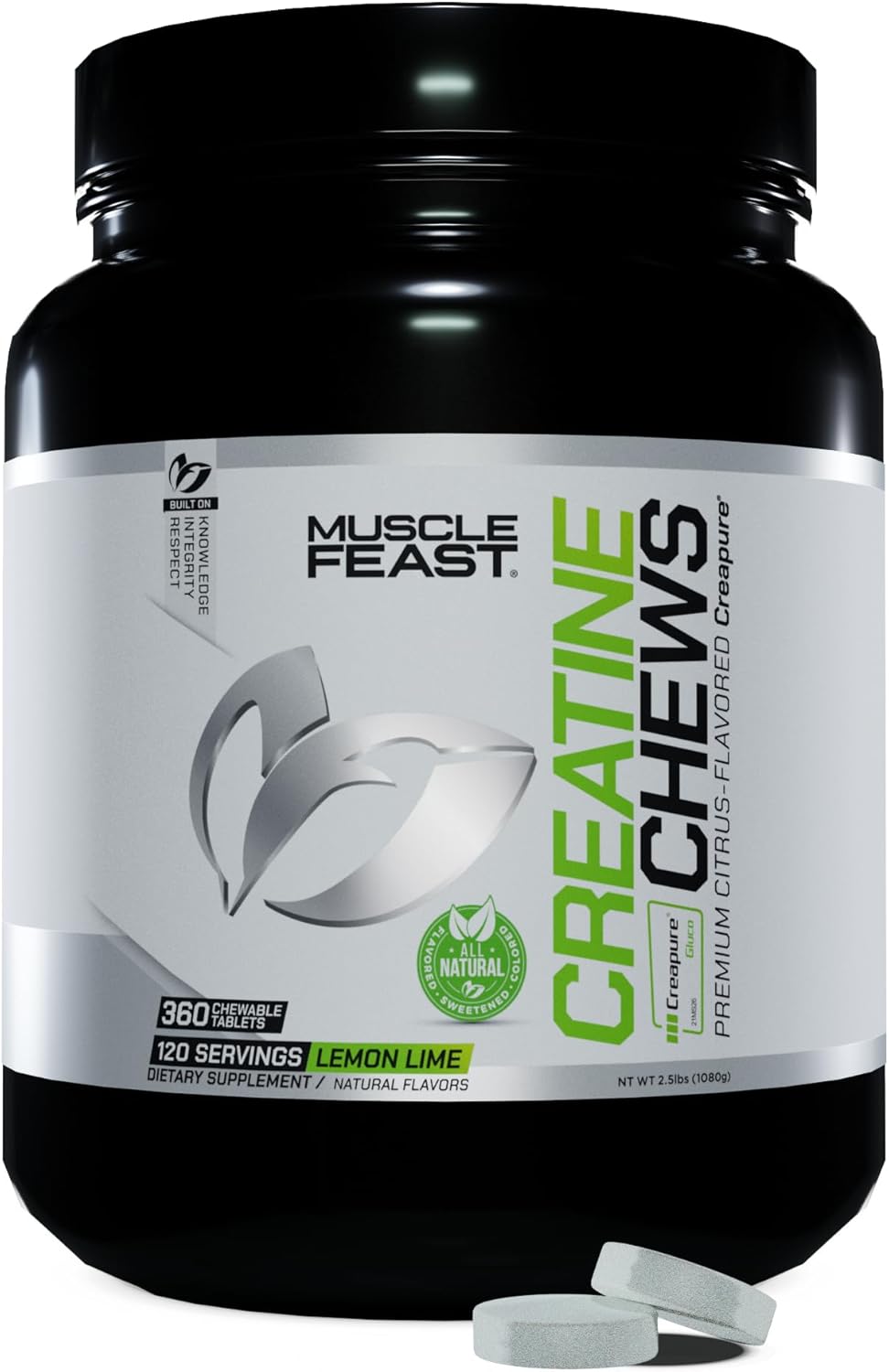 Muscle Feast Isolate + Creatine Candy Bundle: Whey Protein Isolate & Creatine Candy Combo (Vanilla, 5lb & Lemon Lime, 360) | Premium Vegetarian & Gluten-Free Supplements