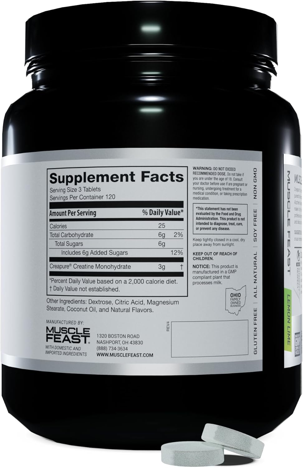 Muscle Feast Isolate + Creatine Candy Bundle: Whey Protein Isolate & Creatine Candy Combo (Vanilla, 5lb & Lemon Lime, 360) | Premium Vegetarian & Gluten-Free Supplements