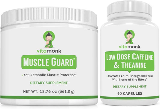 Muscle Guard & Low Dose Caffeine Bundle for Muscle Growth and Energy Boost, Supplements for Men & Women