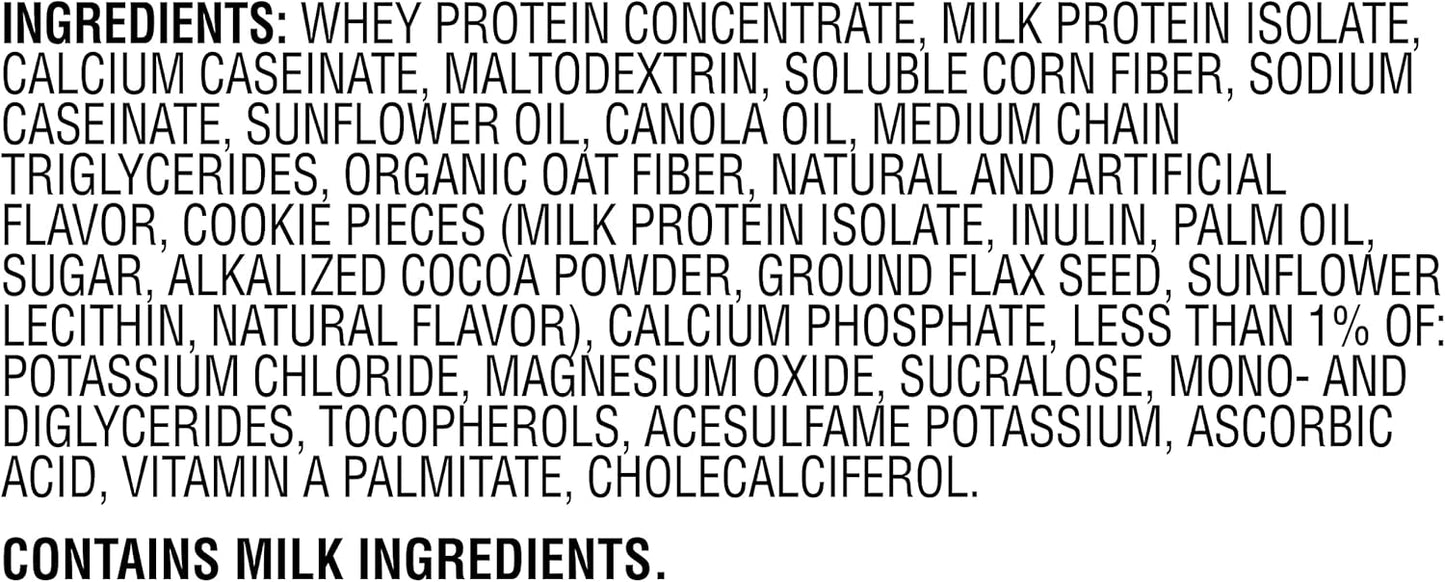 Muscle Milk Genuine Cookies 'N Crème Protein Powder - 1.93lbs, 12 Servings, 32g Protein, 3g Sugar, with Calcium & Vitamins A, C & D - NSF Certified Energizing Snack