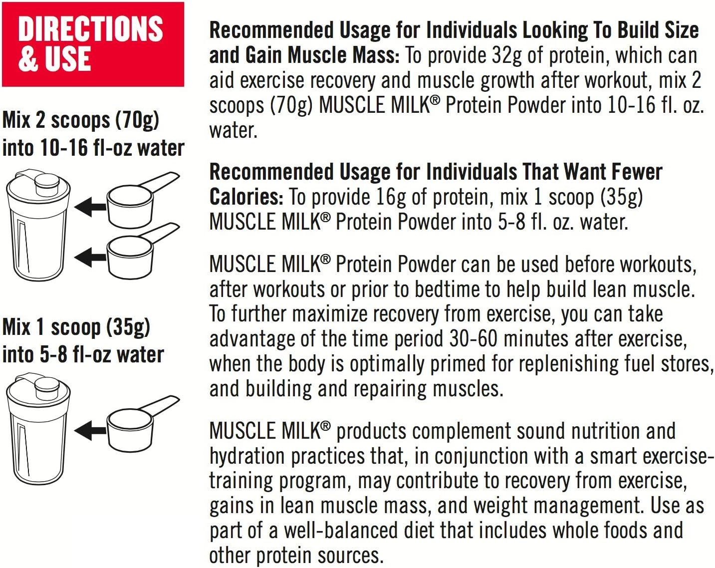 Muscle Milk Genuine Protein Powder - Natural Chocolate Flavor, 2.47lb, 16 Servings, 32g Protein, 2g Sugar, with Calcium & Vitamins A, C, D - NSF Certified for Sport - Energizing Snack - Packaging Varies