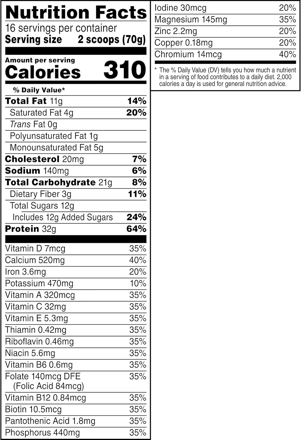 Muscle Milk Genuine Protein Powder - Natural Chocolate Flavor, 2.47lb, 16 Servings, 32g Protein, 2g Sugar, with Calcium & Vitamins A, C, D - NSF Certified for Sport - Energizing Snack - Packaging Varies