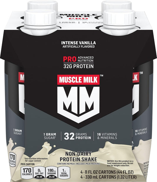 Muscle Milk Pro Series Intense Vanilla Protein Shake, Pack of 4