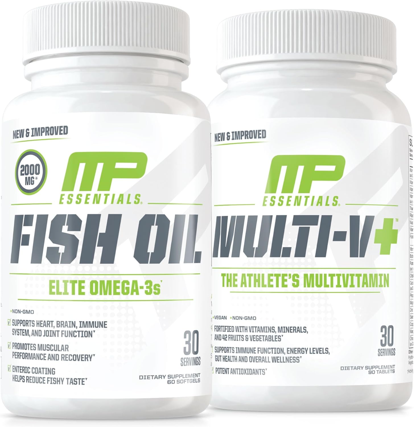 Muscle Pharm Essentials Multi-V+ and Fish Oil Elite Omega 3 Supplement Combo Pack