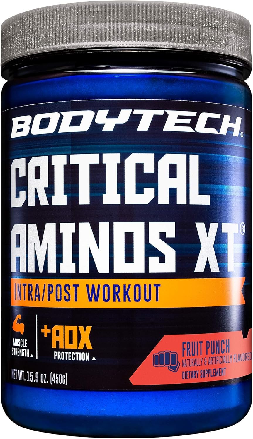 Muscle Recovery Performance Powder - BodyTech Critical Aminos XT in Fruit Punch Flavor - Enhance Results (15.9 oz)