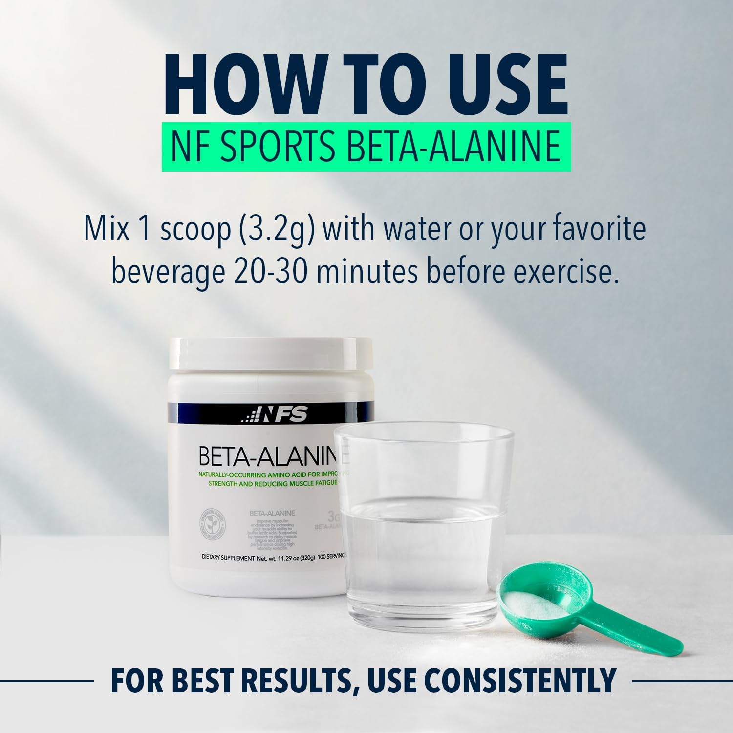 Muscle Recovery Powder with Beta Alanine | Reduces Fatigue | Unflavored Protein Supplement | Promotes Carnosine Levels | 320g (100 Servings)