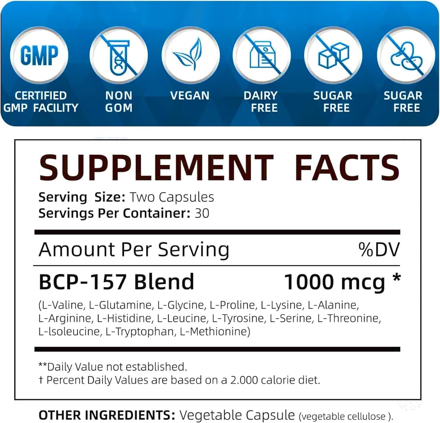Muscle & Workout Recovery Capsules - 1000mcg B-PC 157, 60 Count, Third-Party Tested Quality
