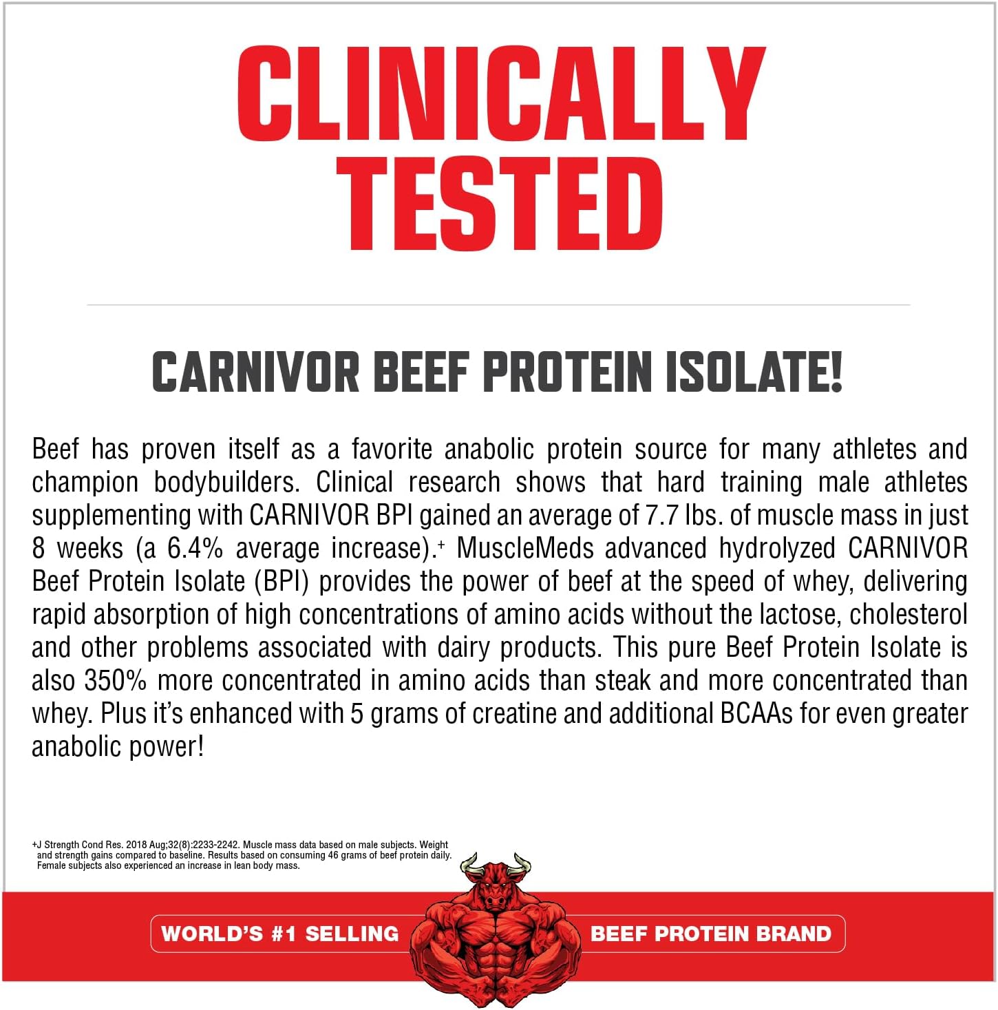 MuscleMeds Carnivor Mass Chocolate Big Steer 1250, 15 Lb - High Protein Weight Gainer Supplement