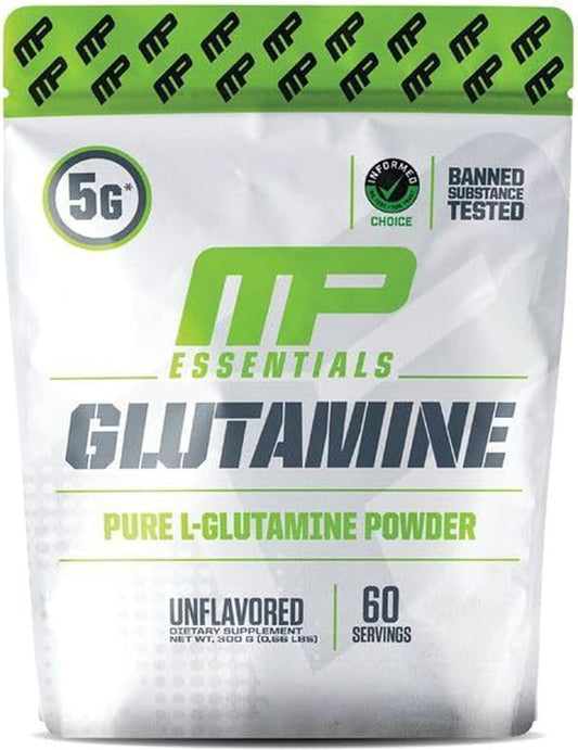 MusclePharm Essentials Glutamine Powder: Post Workout Recovery, Energy, and Gut Health Support - 5g L Glutamine per Serving - Gluten-Free - 60 Servings