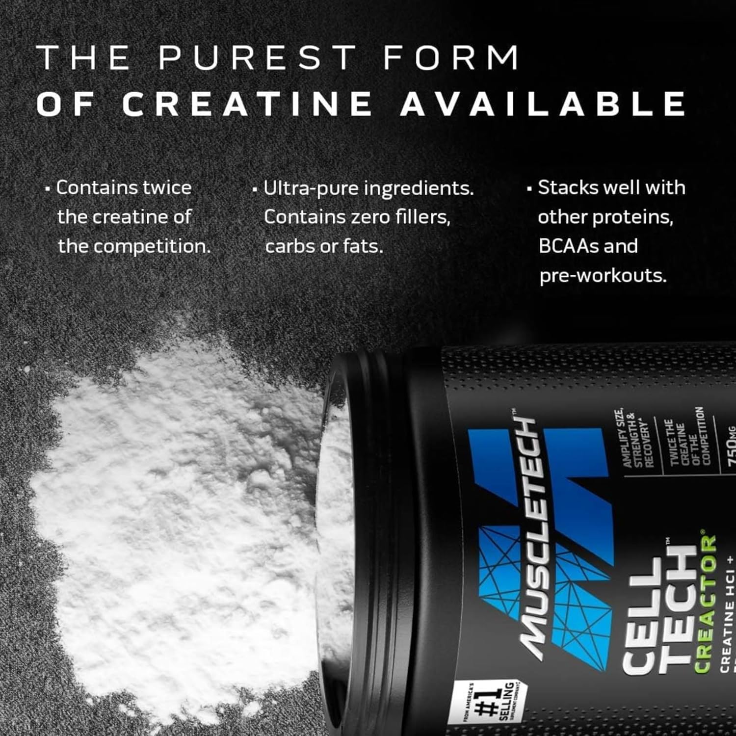 MuscleTech Cell-Tech Creactor: Fruit Punch Extreme Creatine HCl Formula for Men & Women, 120 Servings