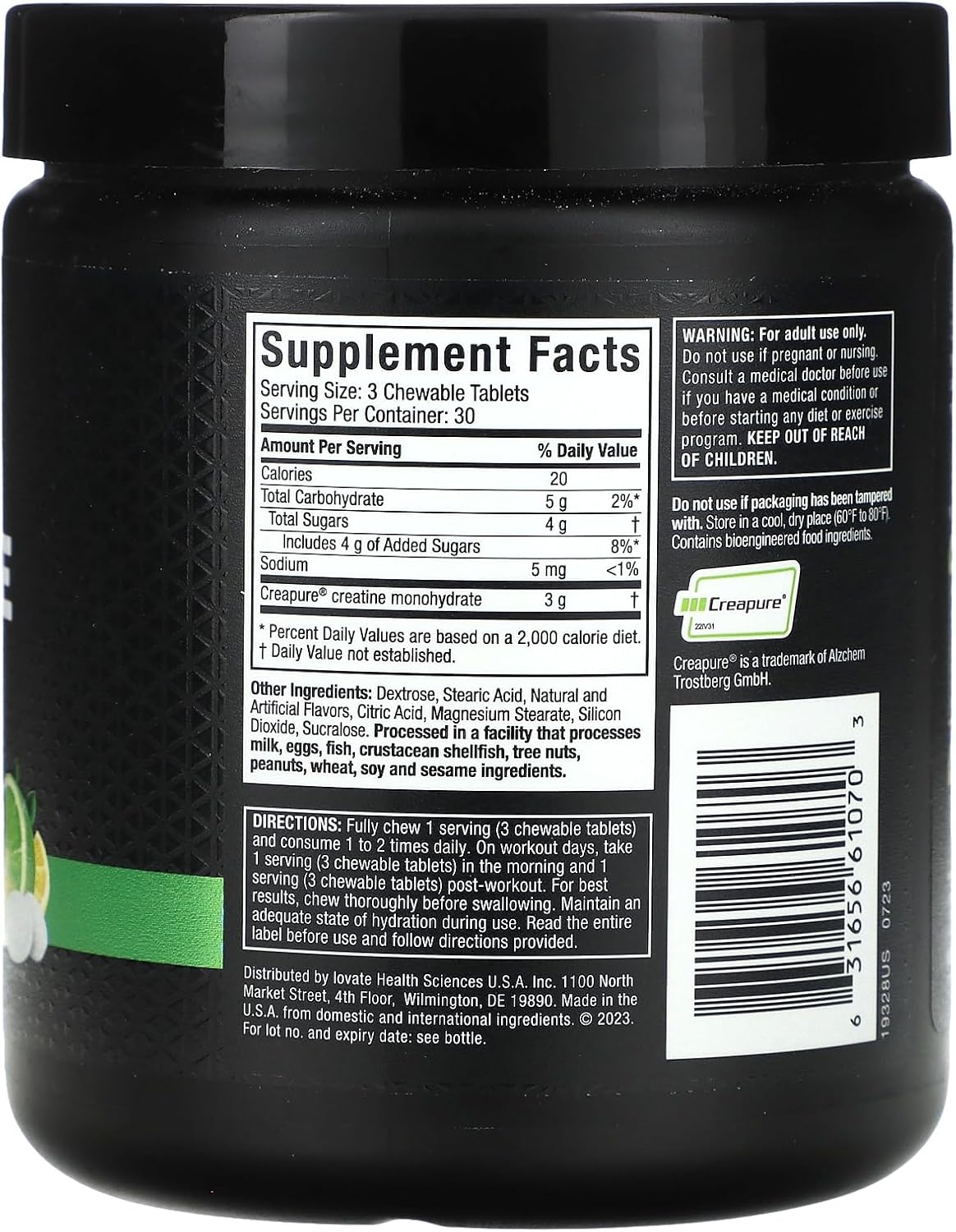 MuscleTech Creatine Chews: Creapure Monohydrate for Muscle Recovery & Energy Boost - Pre Workout Supplement - 90 Chewable Candies