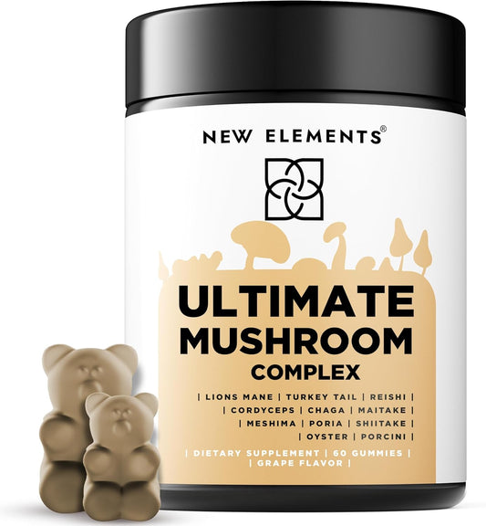 Mushroom Supplement Gummies with Lion's Mane, Reishi, and More - Vegan and Non-GMO
